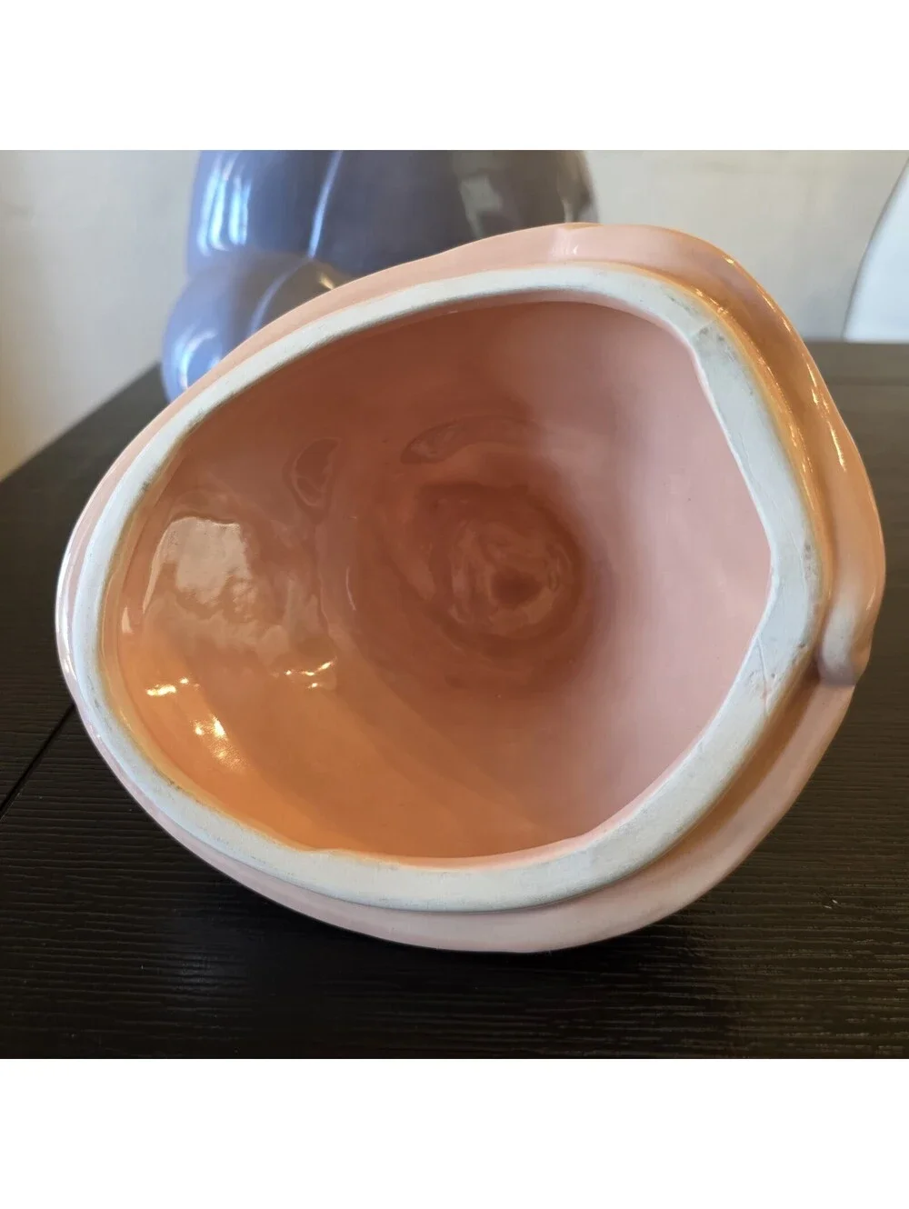 Vintage Southwestern Pueblo Woman Ceramic Cookie Jar With Lid Lavender Pink EUC